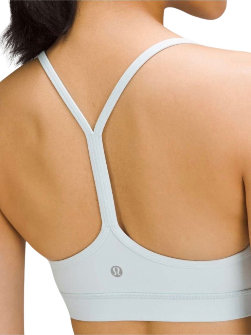 Lululemon Flow Y Bra Nulu, Sports Bra, Size 2, Sheer Blue, Athleisure, Yoga,